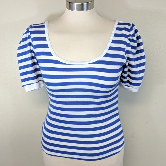 Vintage 80's Puff Sleeve Crop Top - Picture 3 of 6